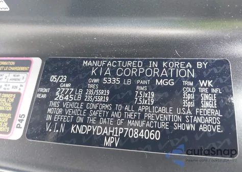 2023 Kia Sportage Plug-In Hybrid X-Line from USA, damaged, VIN KNDPYDAH1P7084060